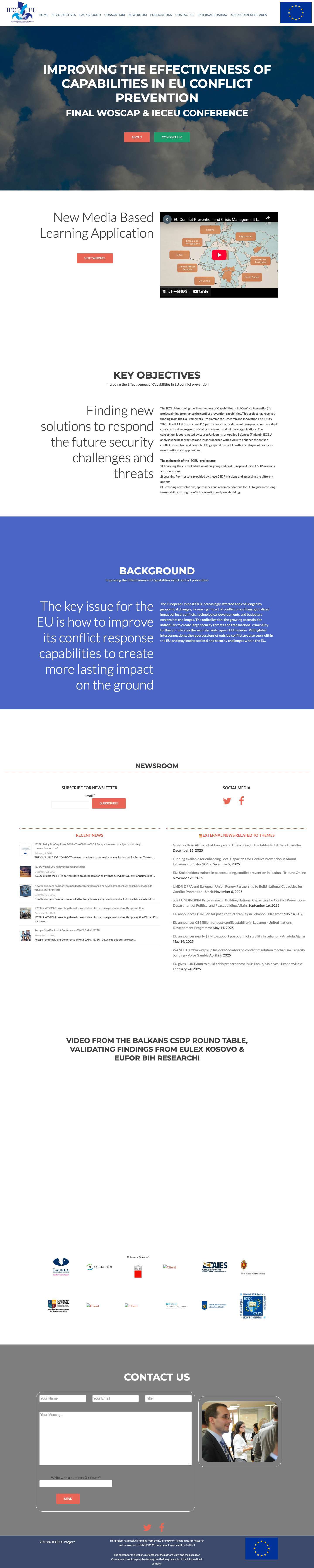 IECEU – IMPROVING THE EFFECTIVENESS OF CAPABILITIES IN EU CONFLICT PREVENTION - Full Screenshot