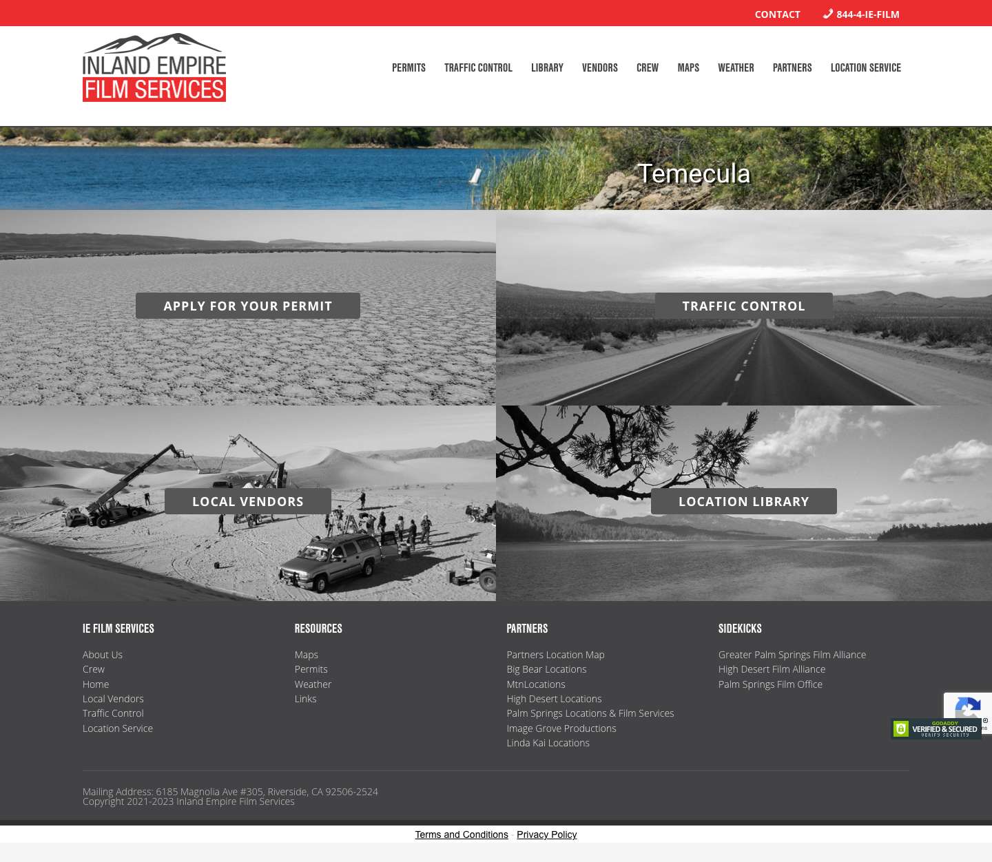 Home - Inland Empire Film Se rvices - Full Screenshot