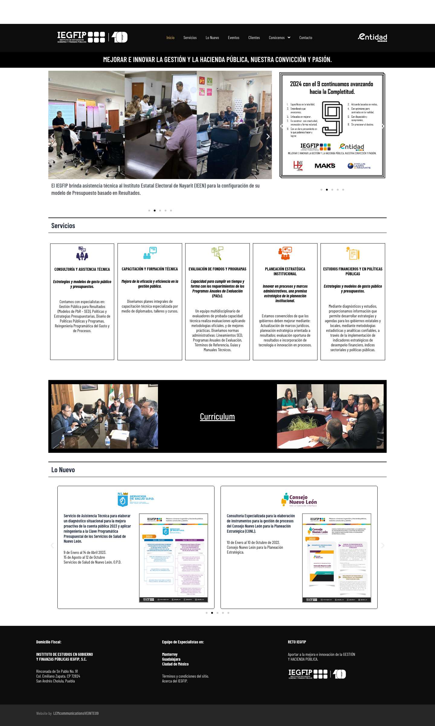 IEGFIP – Instituto de Estudios en Gobierno y Finanzas Públicas - Full Screenshot