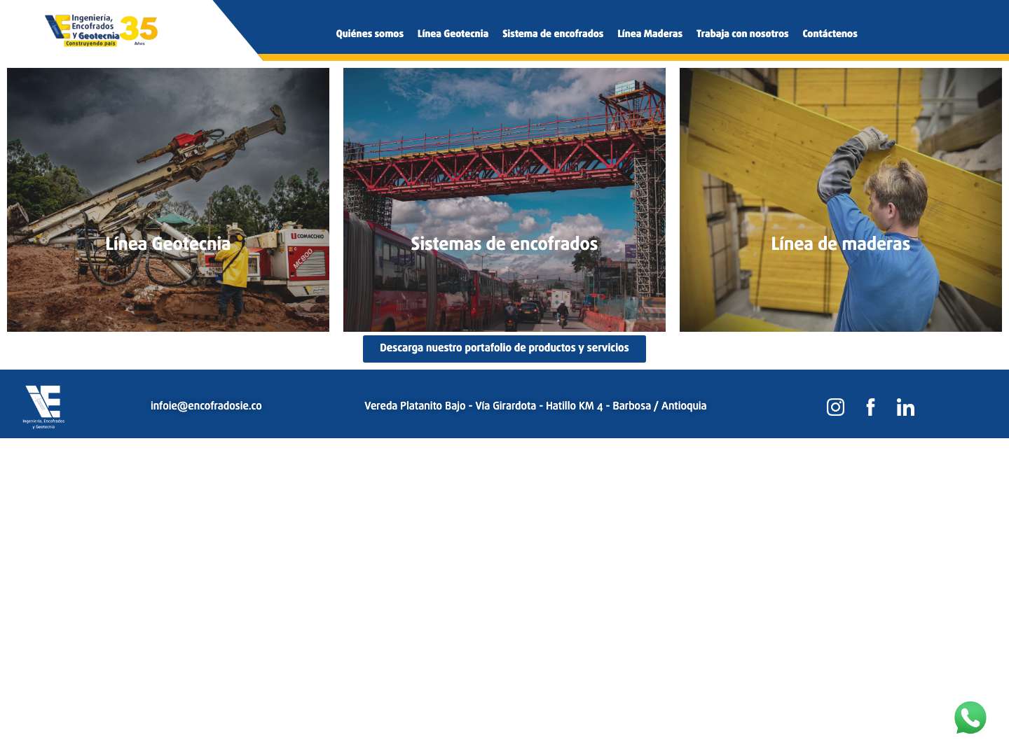 Inicio - IE Ingenieria y Encofrados SAS - Full Screenshot