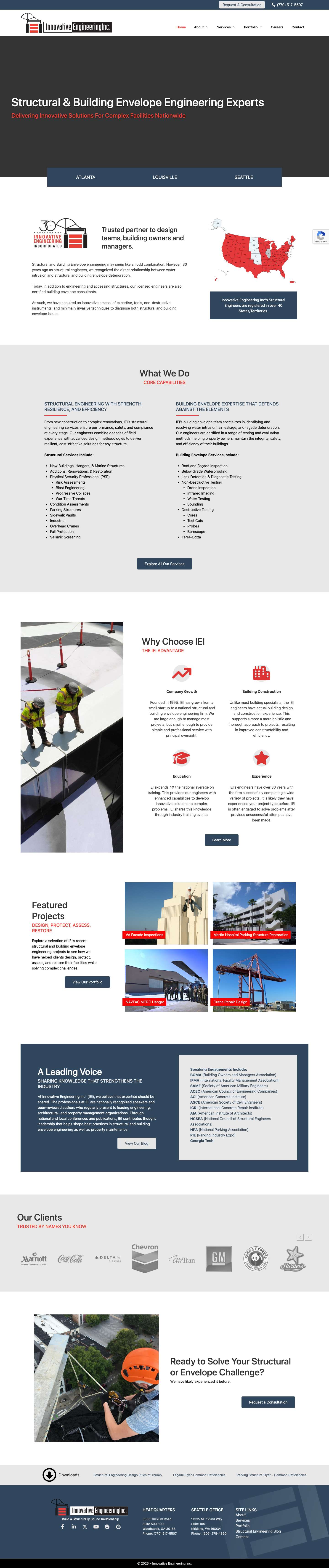 Structural Engineers, Parking Garage Restoration, Facade Inspection - Full Screenshot