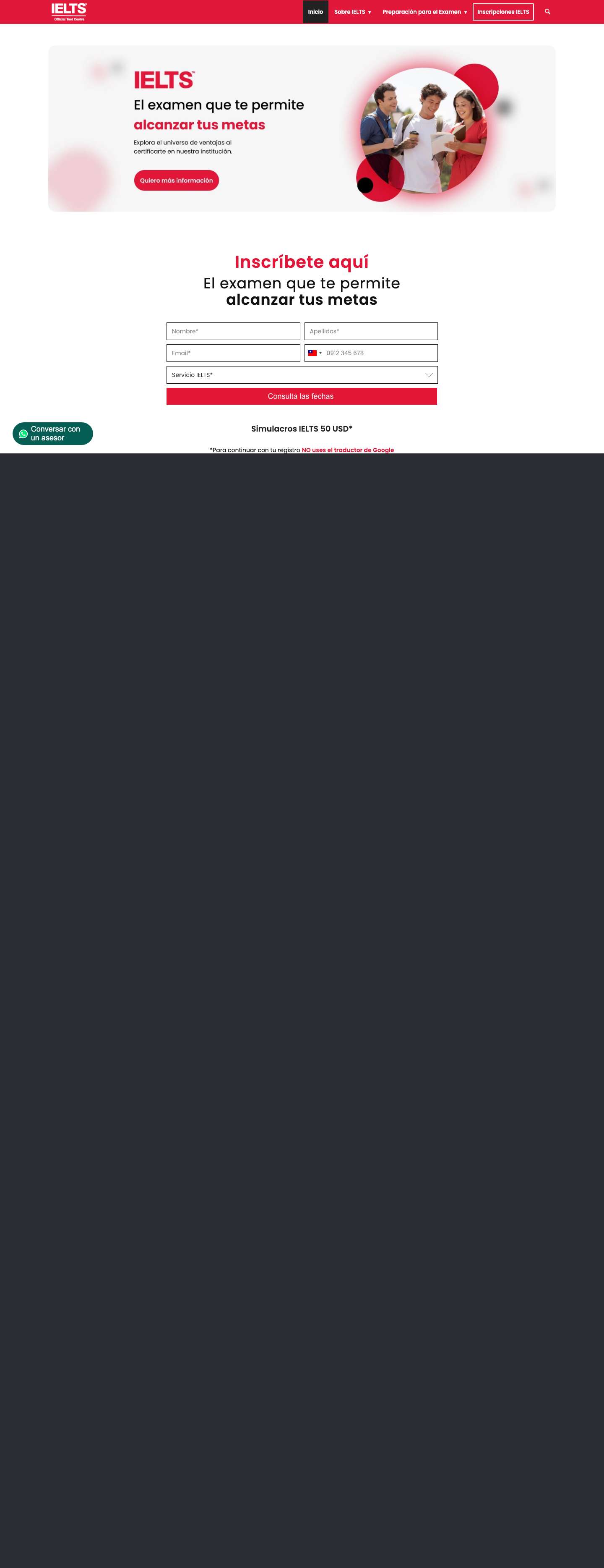 IELTS Costa Rica | Examen Oficial IELTS Costa RicaClick to open the search input fieldScroll to top - Full Screenshot