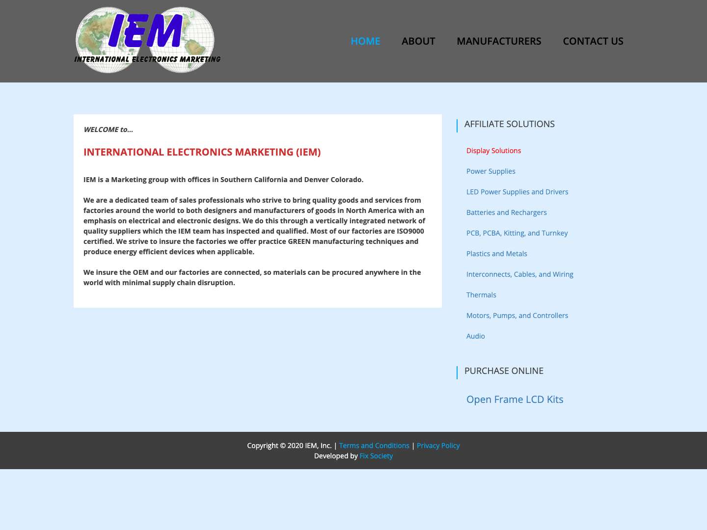 iemrep.com – International Electronics Marketing - Full Screenshot