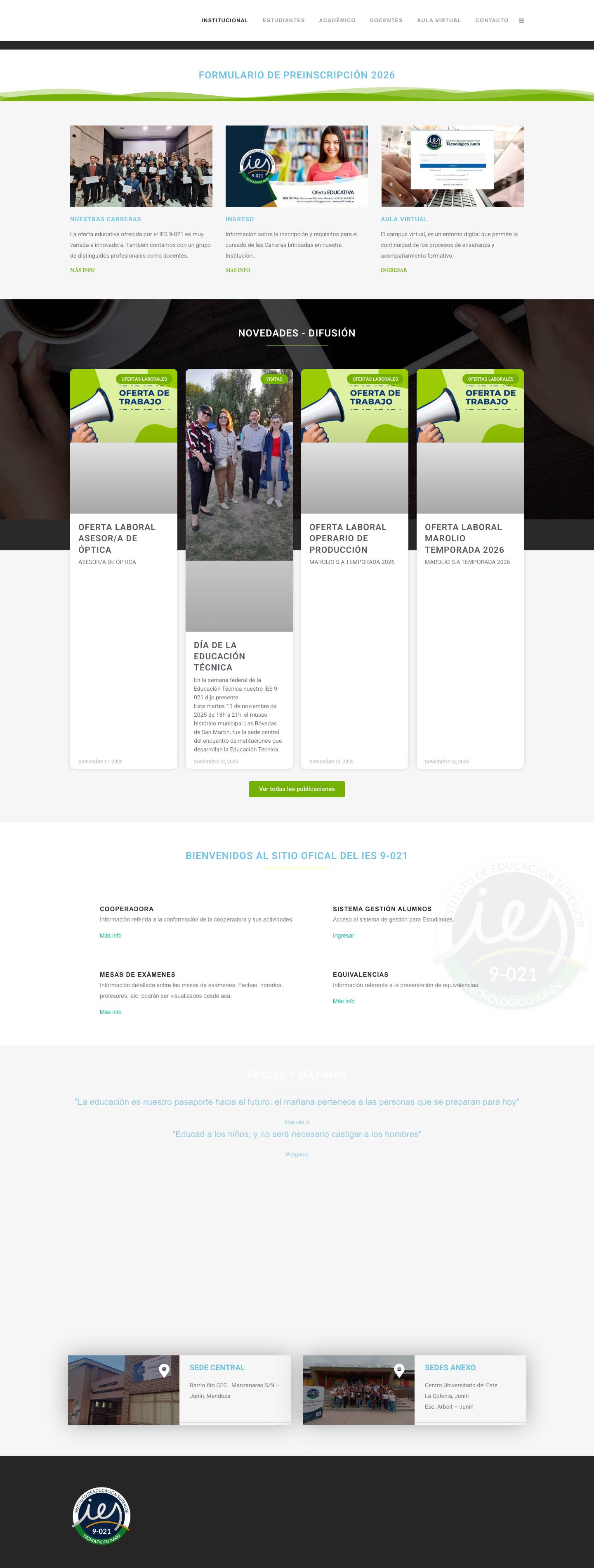 IES 9-021 | Instituto de Educación Superior - Full Screenshot