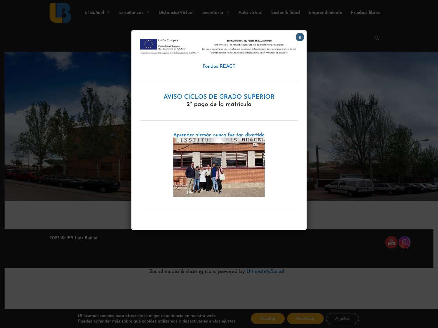 IES Luis Buñuel – Calidad en la educación pública de Móstoles-Centro cofinanciado por el Fondo Social Europeo - Full Screenshot