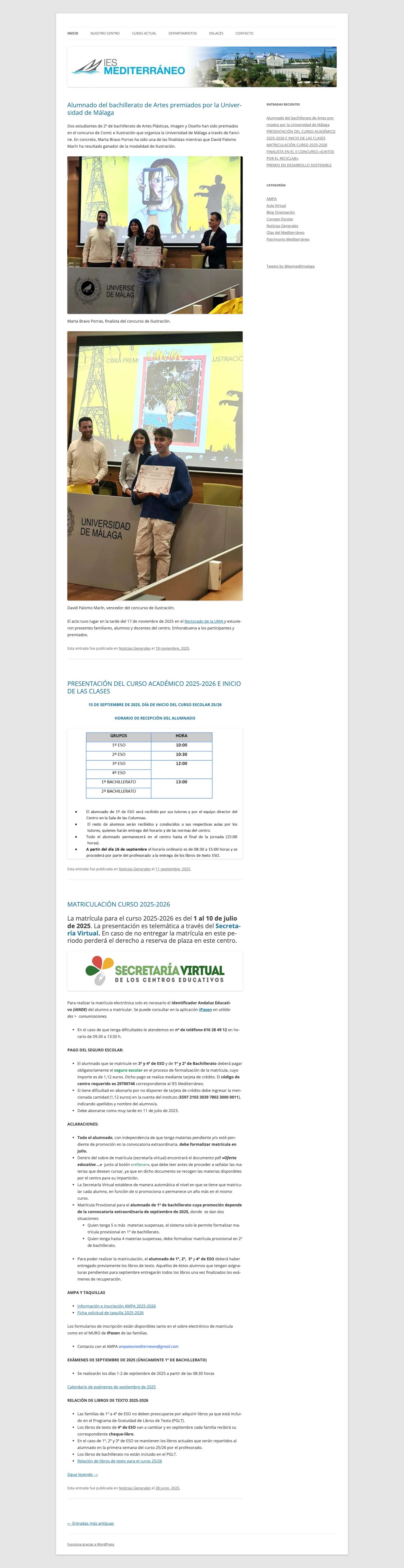 IES Mediterráneo Málaga | Instituto Mediterráneo Málaga - Full Screenshot