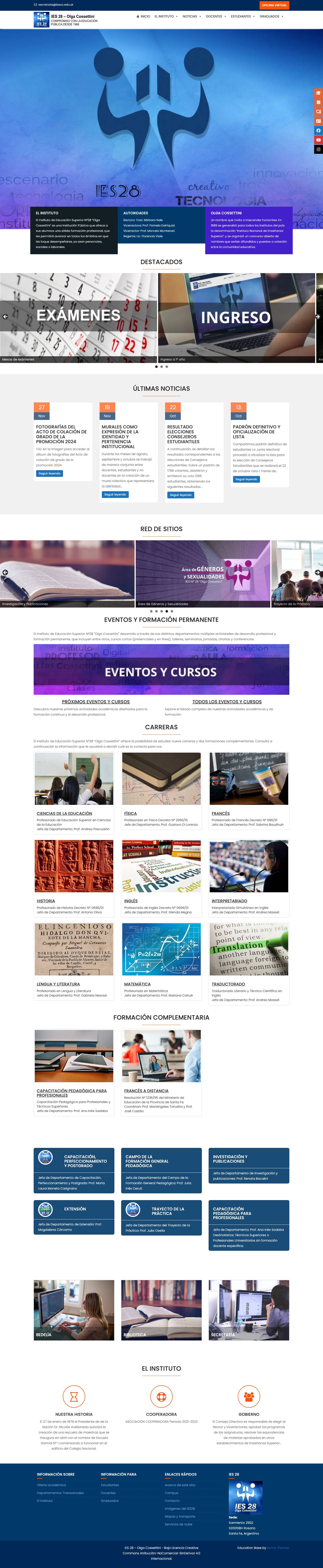 IES 28 – Olga Cossettini – Compromiso con la Educación pública desde 1968 - Full Screenshot