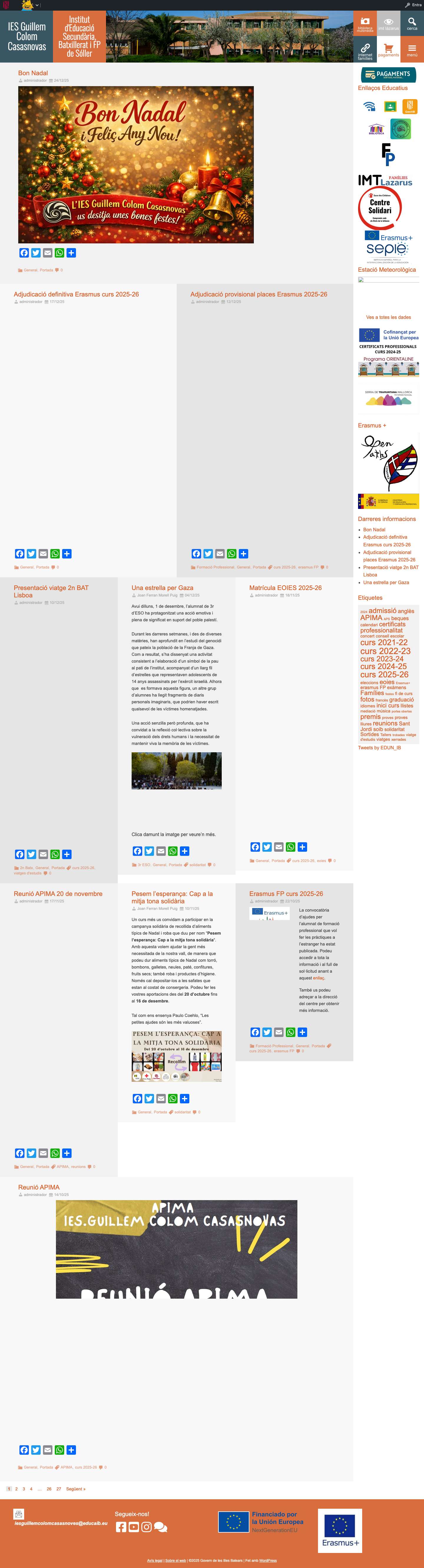 IES Guillem Colom Casasnoves | Institut d'Educació Secundària, Batxillerat i FP de Sóller - Full Screenshot
