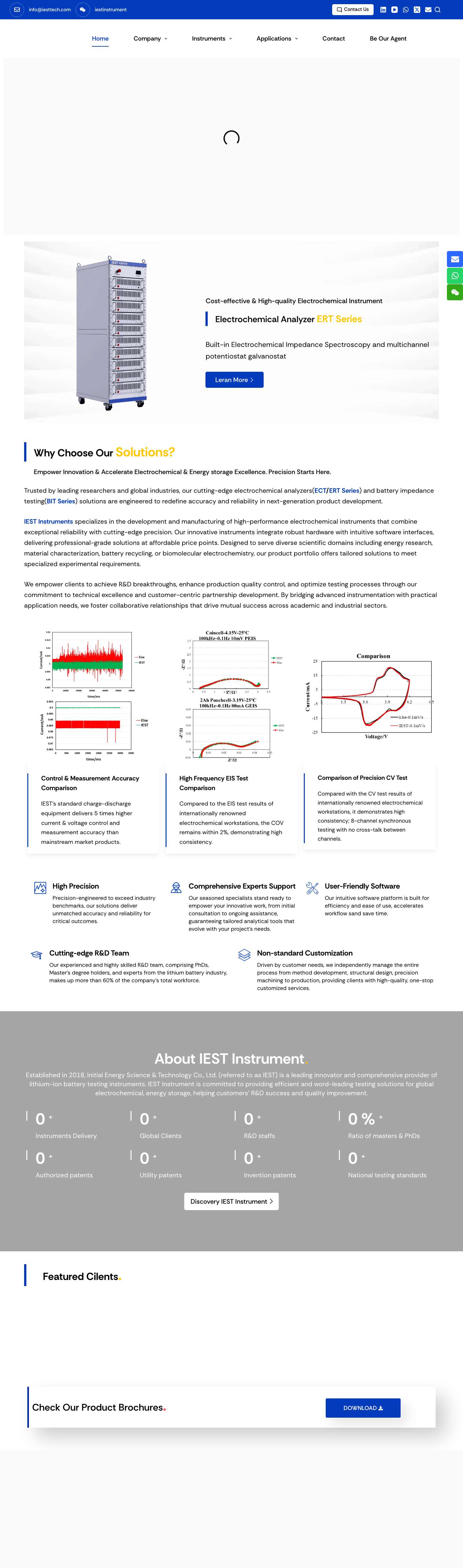 IEST Instrument | High Precision Electrochemical Instruments - Full Screenshot