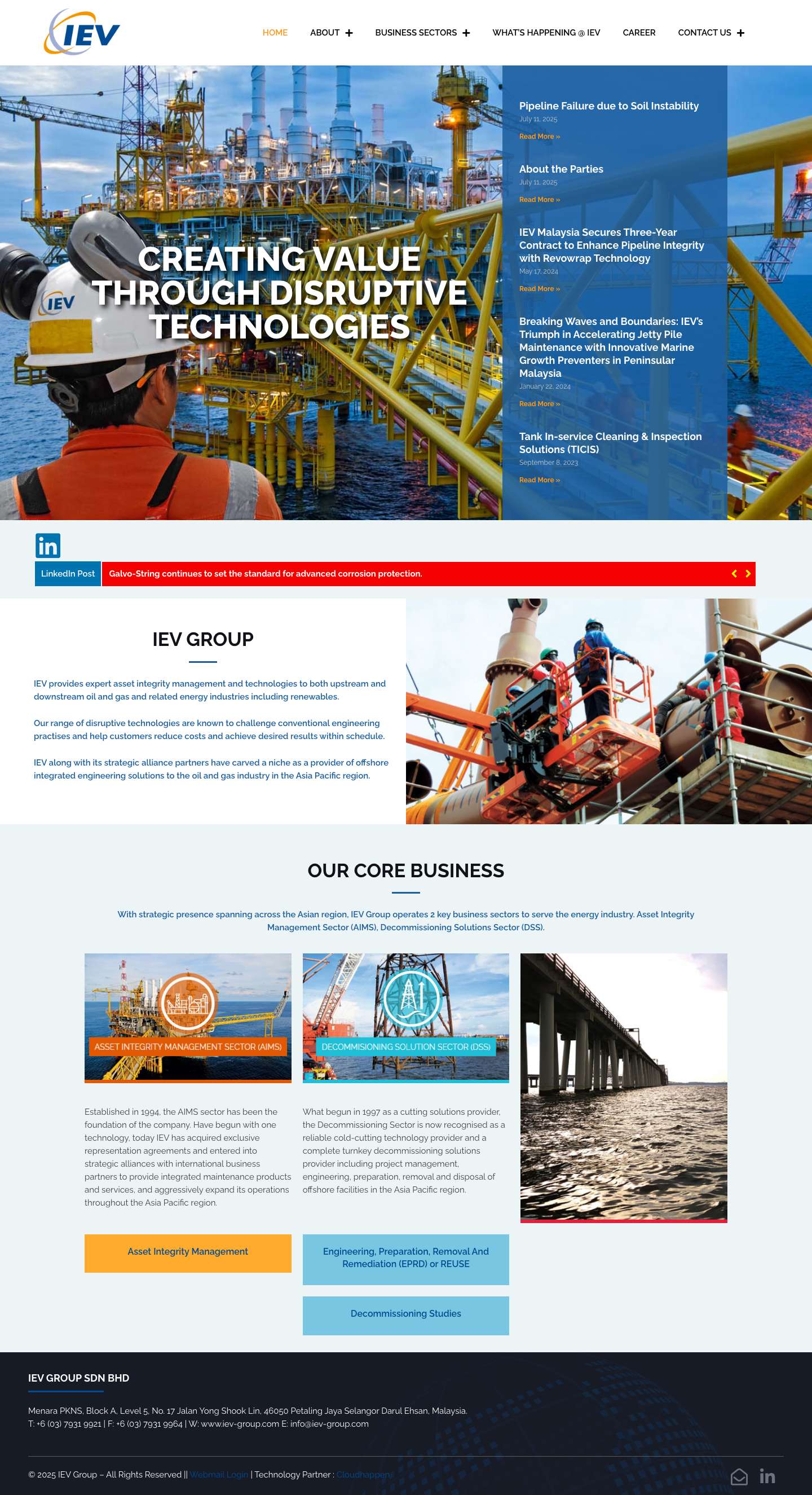 IEV Group - Full Screenshot