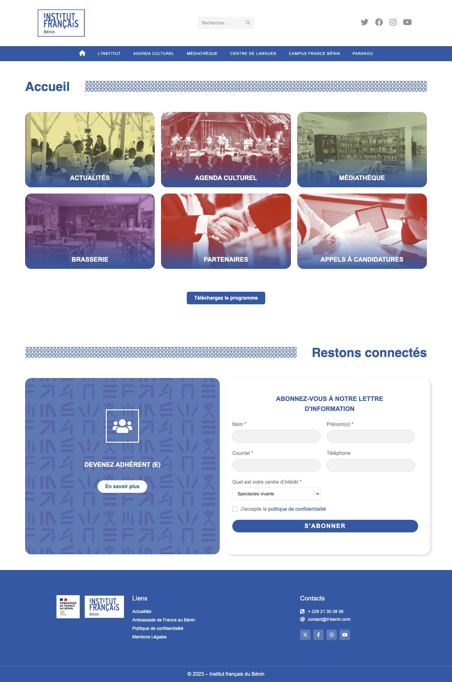 Bienvenue sur le site de l’Institut français du Bénin - Institut Français du Bénin - Full Screenshot