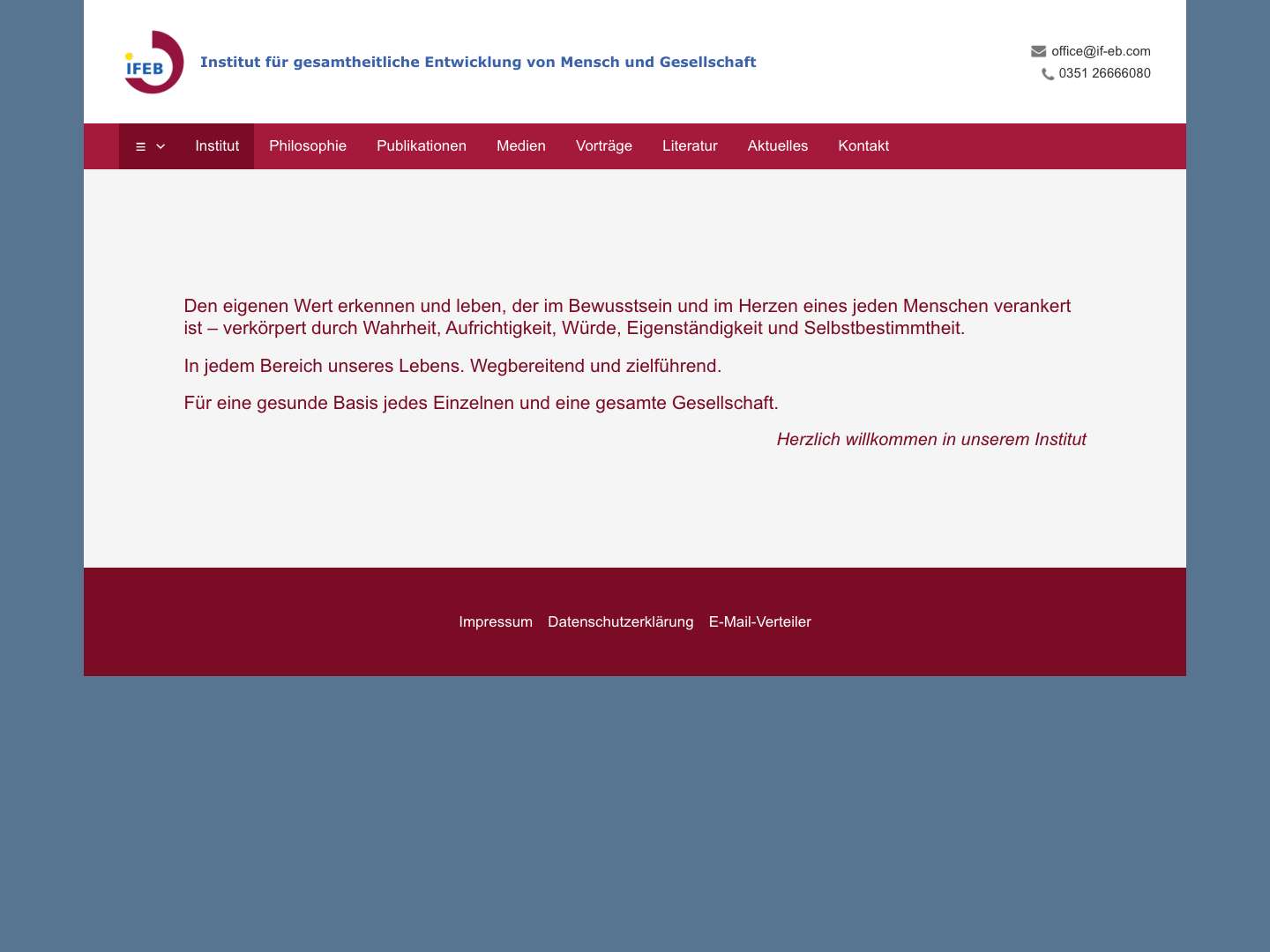 Institut für gesamtheitliche Entwicklung von Mensch und Gesellschaft - Full Screenshot