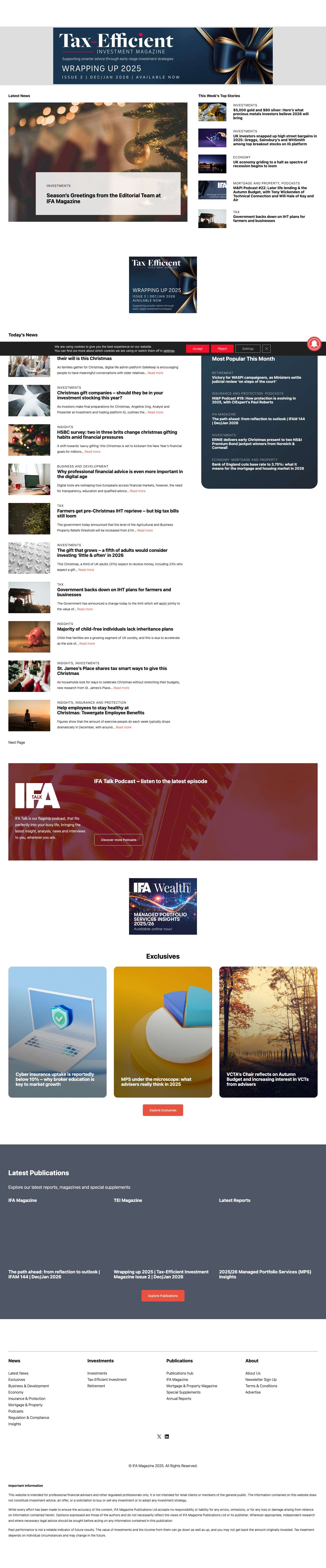 IFA Magazine - Financial planning and investment news - Full Screenshot