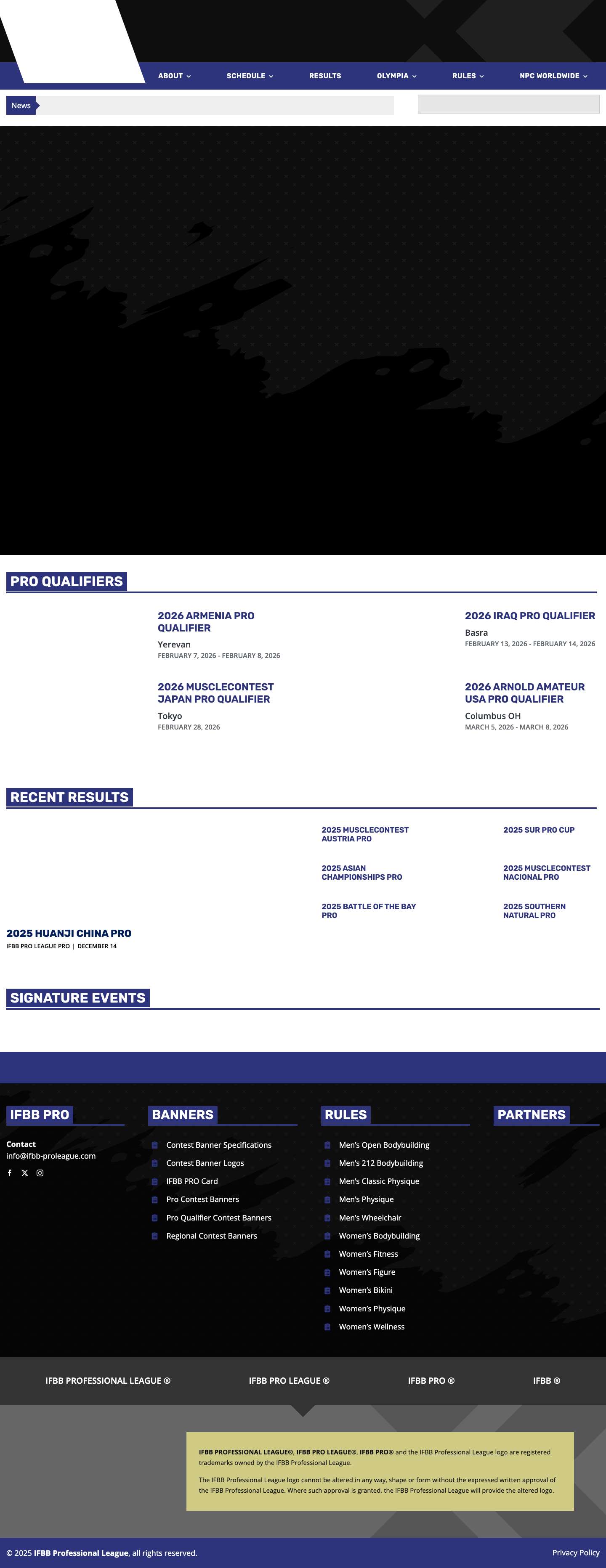 Home - IFBB Pro - Full Screenshot