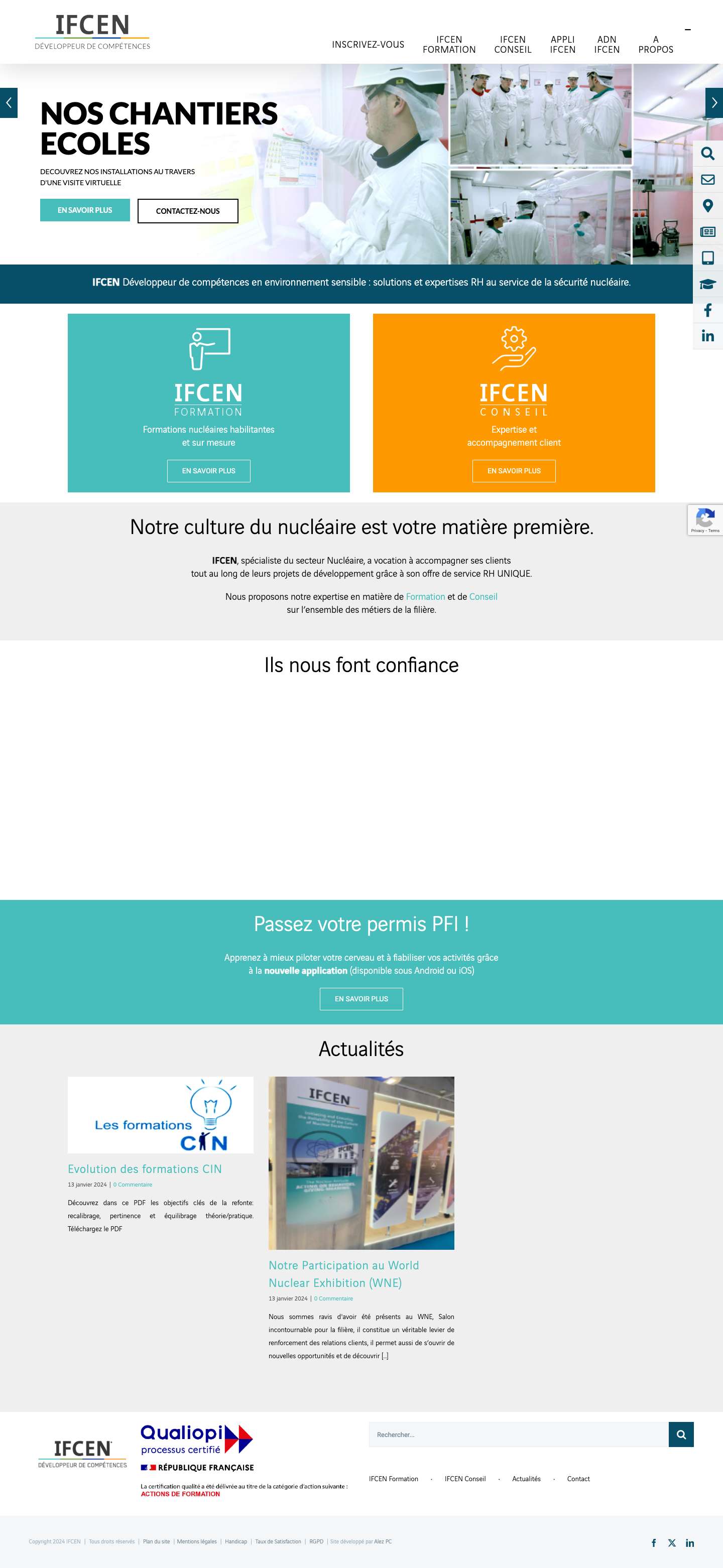 Développeur de compétences en environnement sensible | IFCEN - Full Screenshot