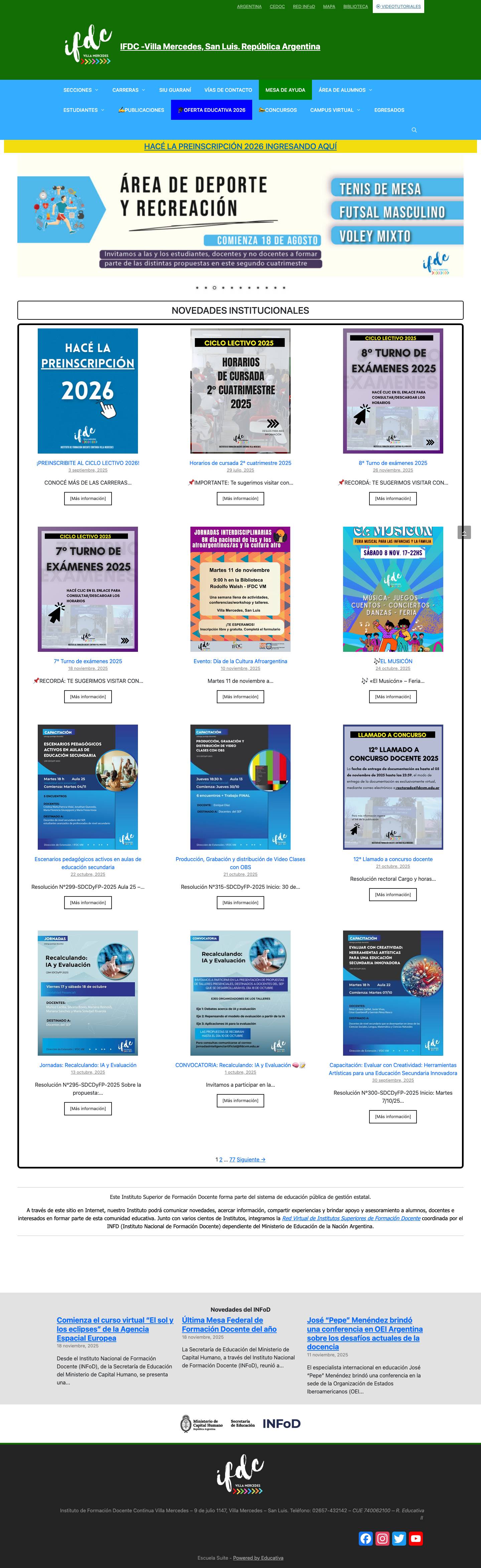 IFDC -Villa Mercedes, San Luis. República Argentina - Full Screenshot