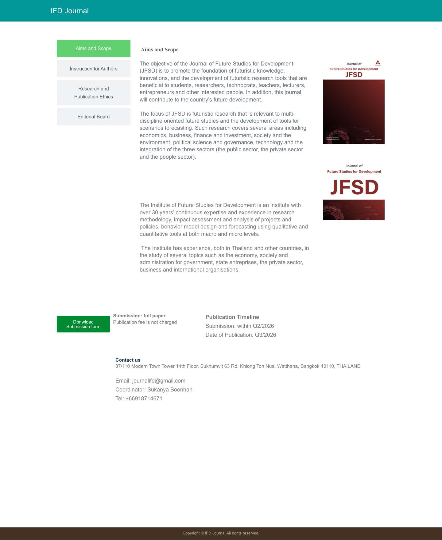 IFD Journal - Full Screenshot