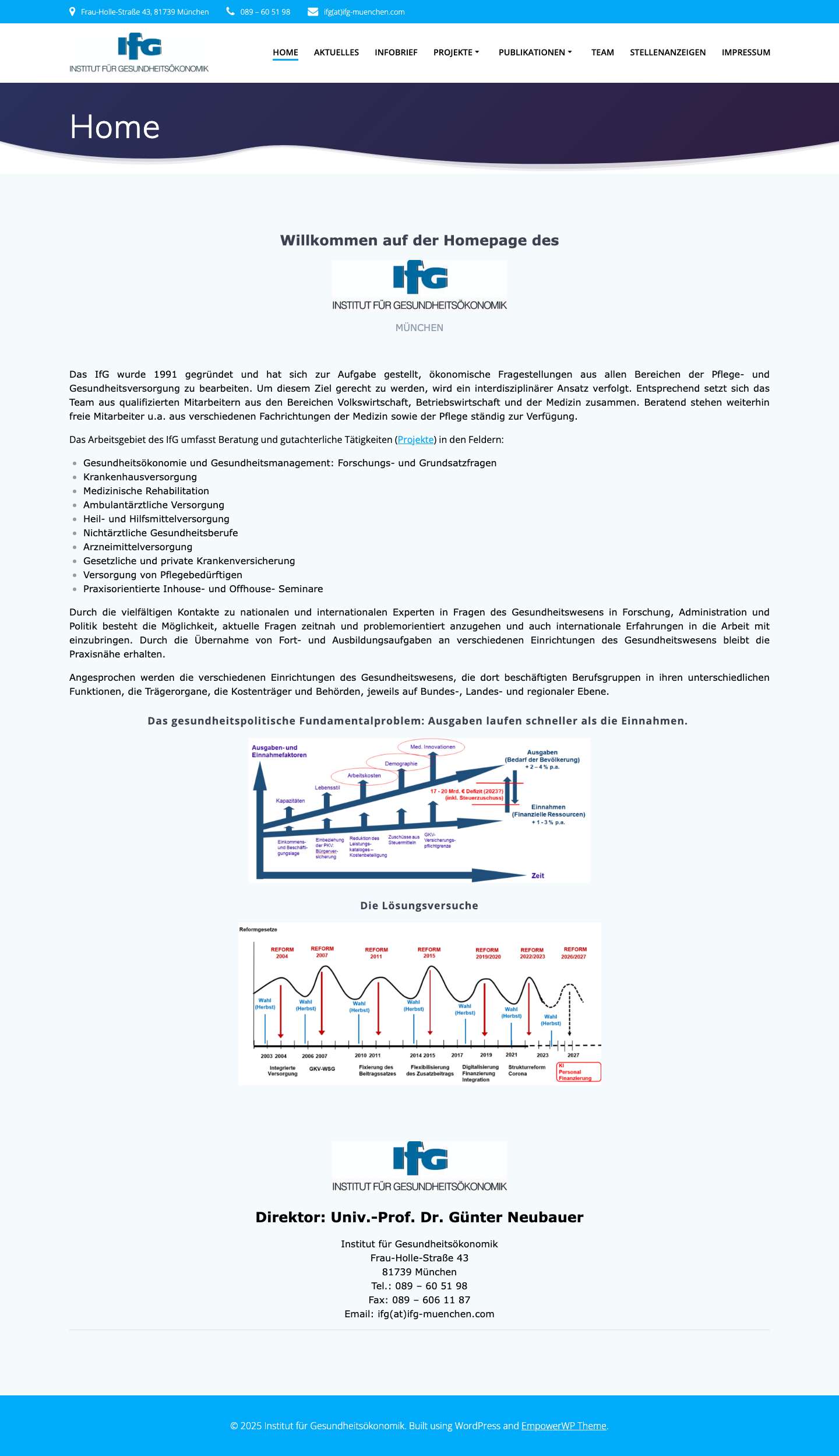 Institut für Gesundheitsökonomik - Full Screenshot