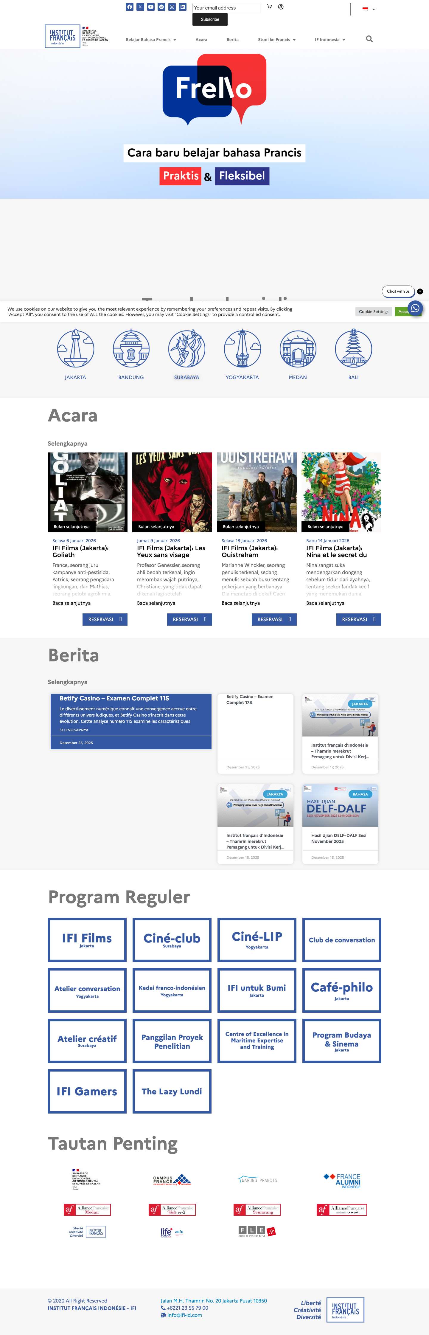 Home - Institut français Indonésie - Full Screenshot
