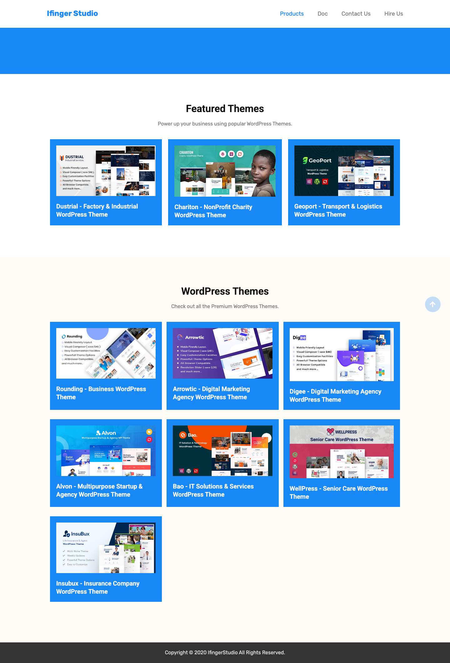 Ifinger Studio – Premium WordPress Themes & Plugins Marketplace - Full Screenshot