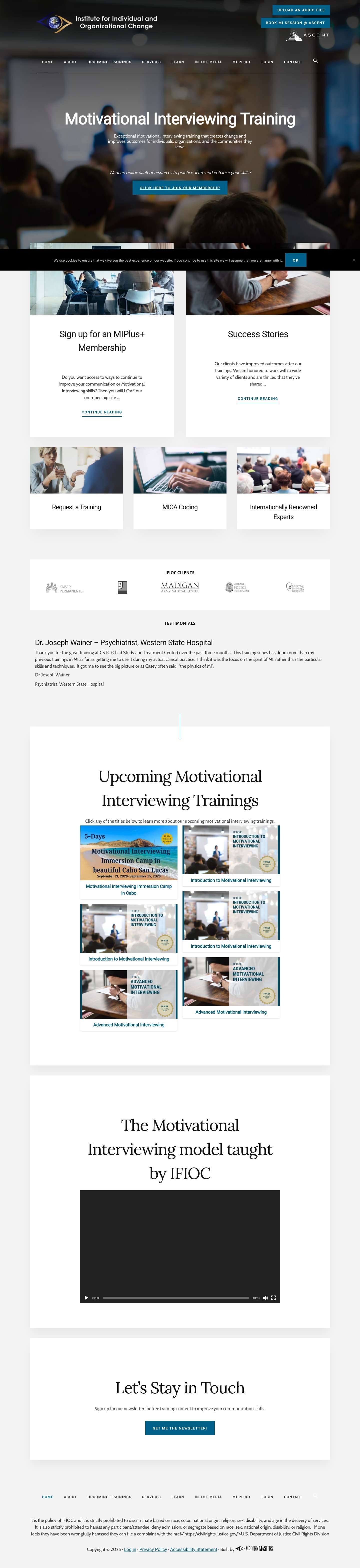 IFIOC - Exceptional training and guidance in evidence-based communication skills that create change and improve outcomes for individuals, organizations, and the communities they serve. - Full Screenshot