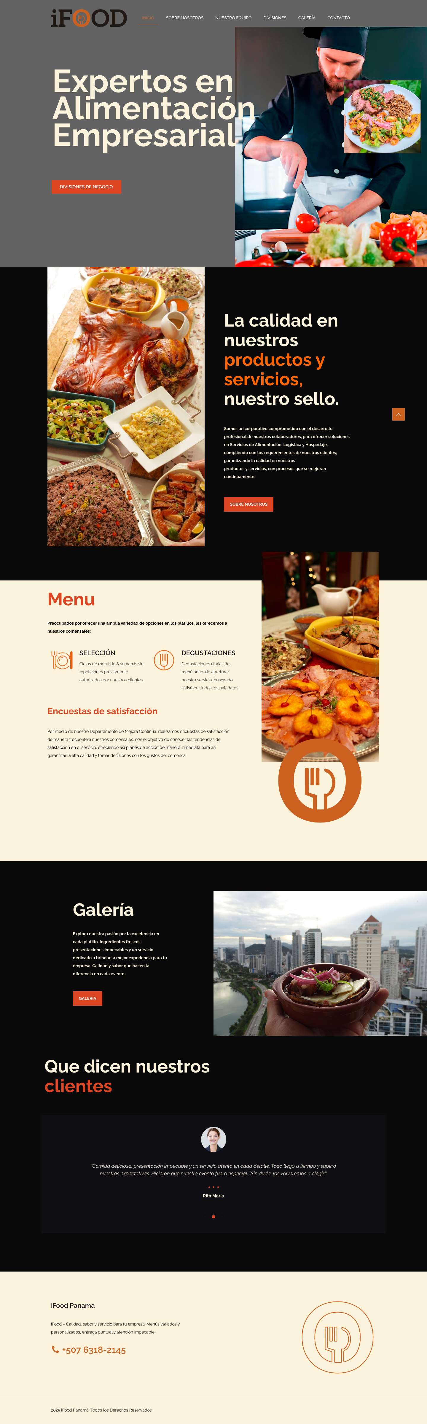iFood Panamá – Expertos en alimentación empresarial - Full Screenshot