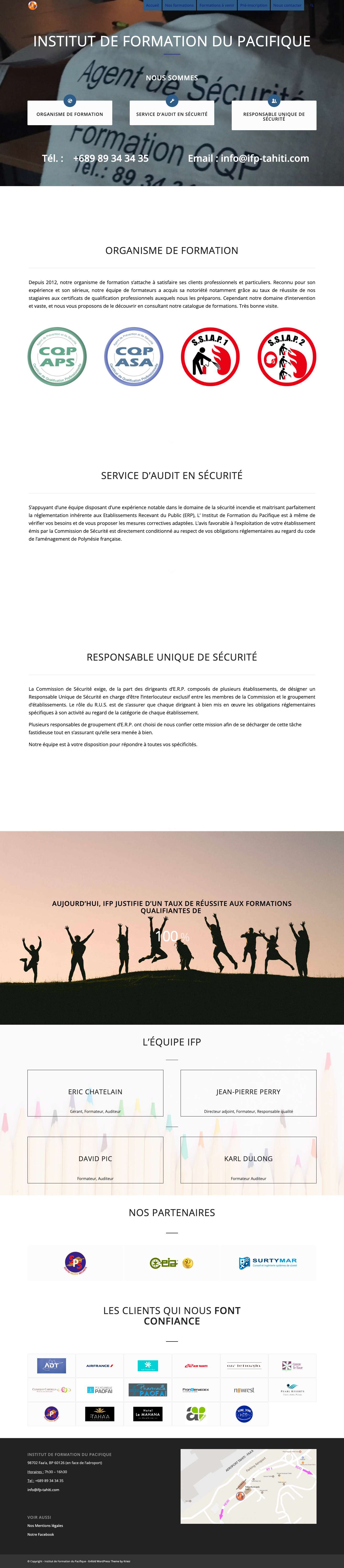 Accueil - Institut de Formation du Pacifique - Full Screenshot