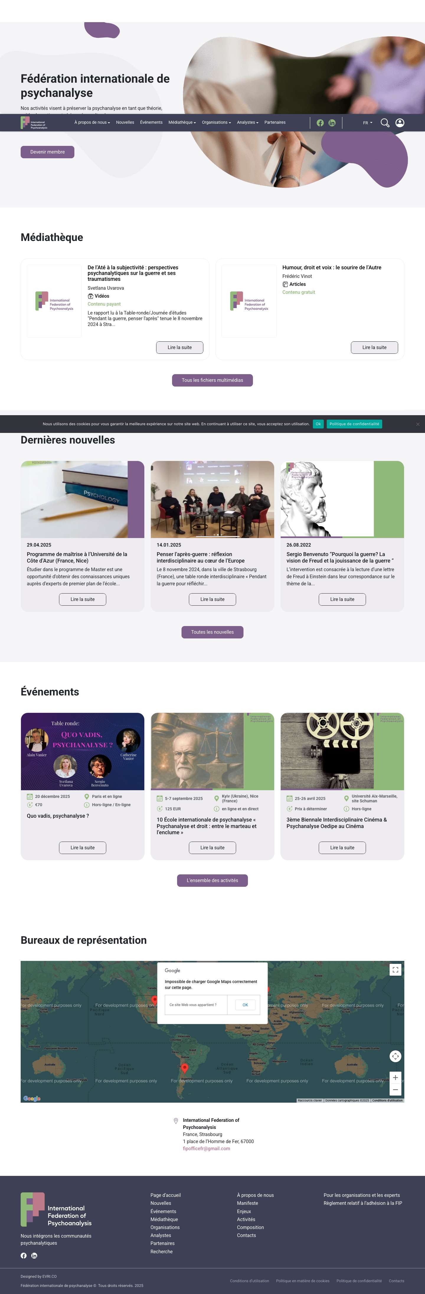 Nous intégrons les communautés psychanalytiques | Fédération internationale de psychanalyse - Full Screenshot