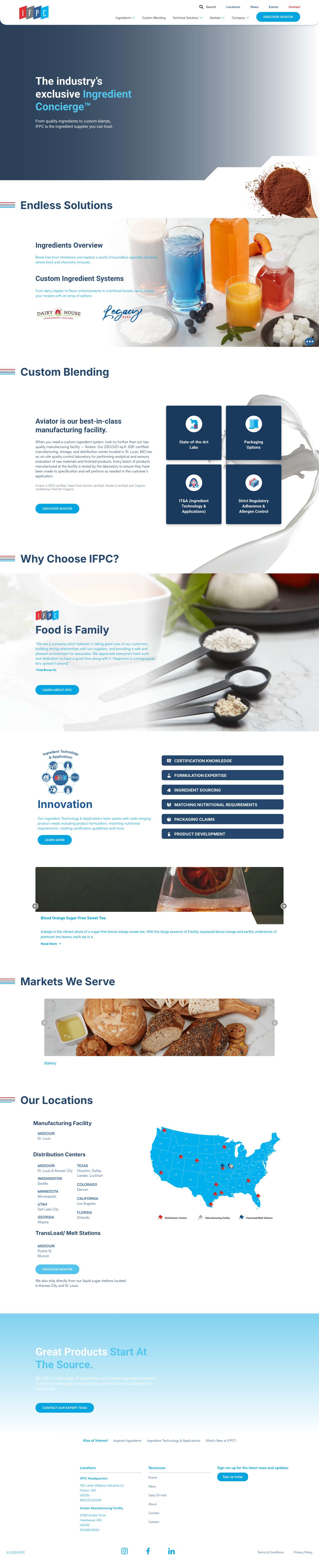 Home - IFPC - The Industry's Exclusive Ingredient Concierge - Full Screenshot