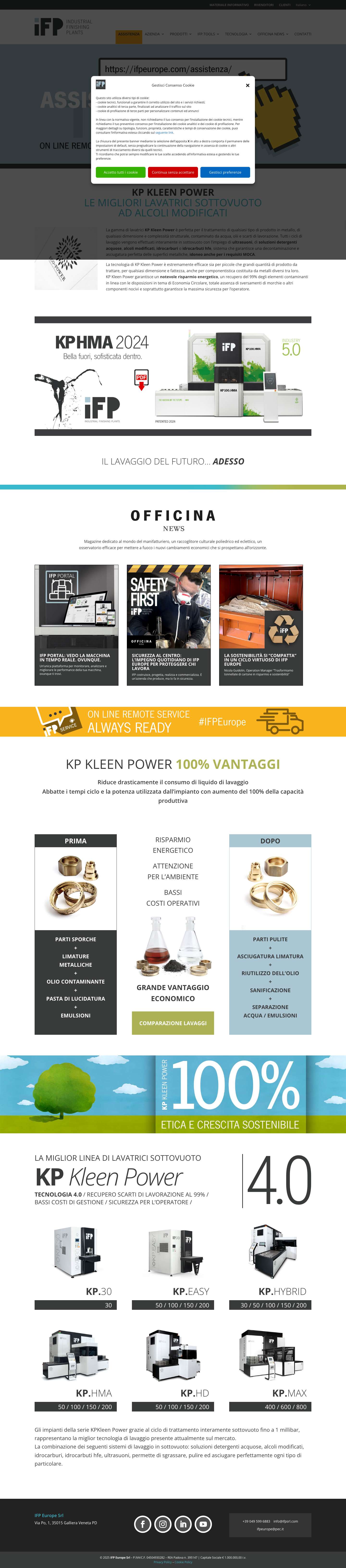 IFP Europe - Industrial Finishing Plants - Impianti di lavaggio metalli - Full Screenshot