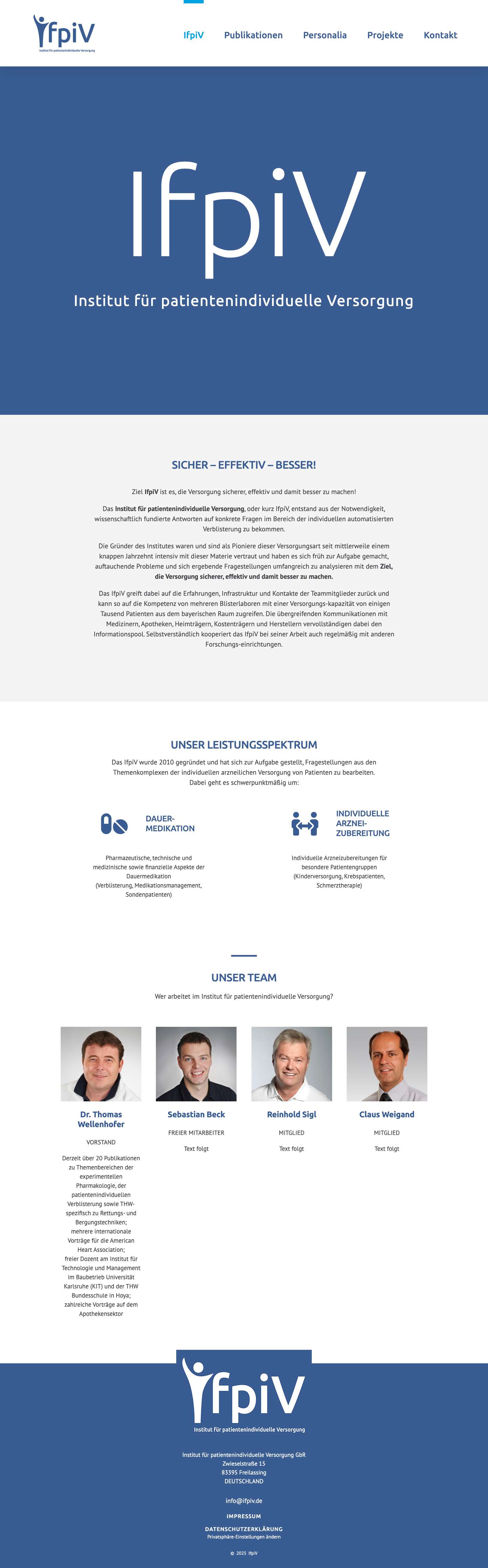 IfpiV - Institut für patientenindividuelle Versorgung - Full Screenshot
