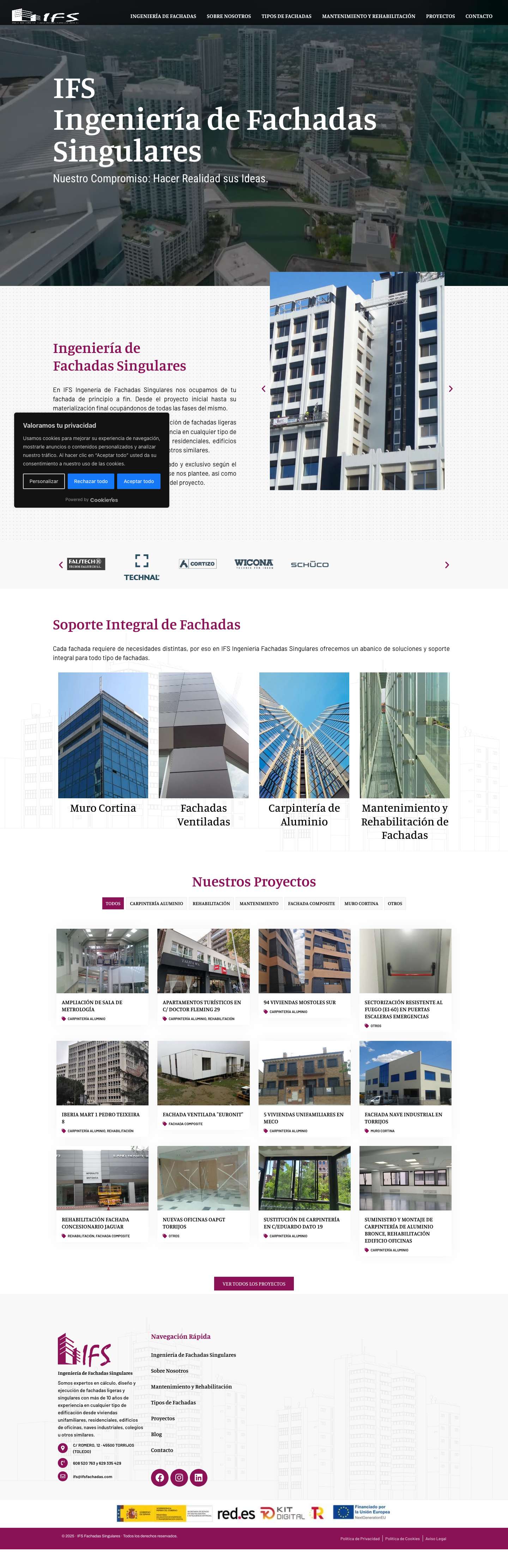 Ingeniería de Fachadas Singulares - IFS Fachadas - Full Screenshot