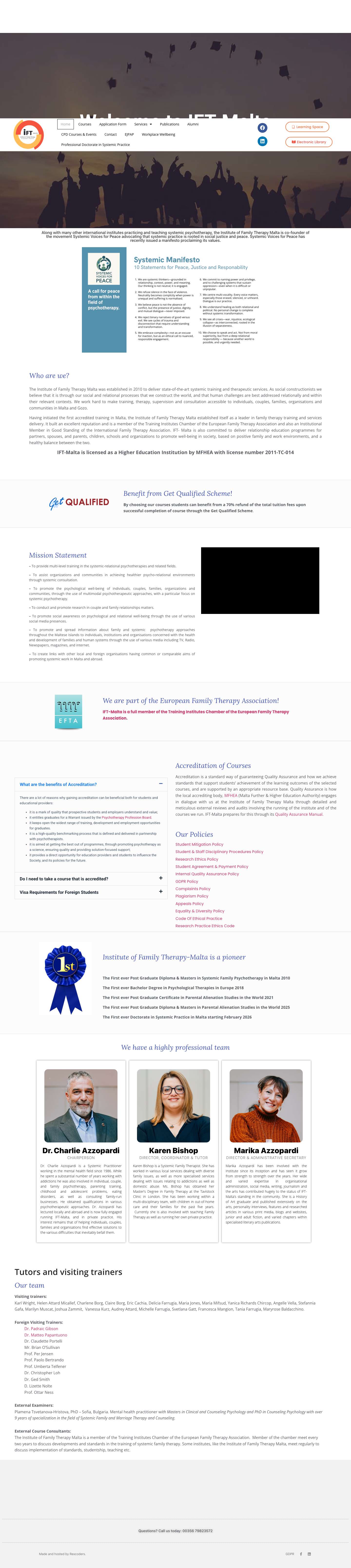 Home - IFT Malta - Full Screenshot