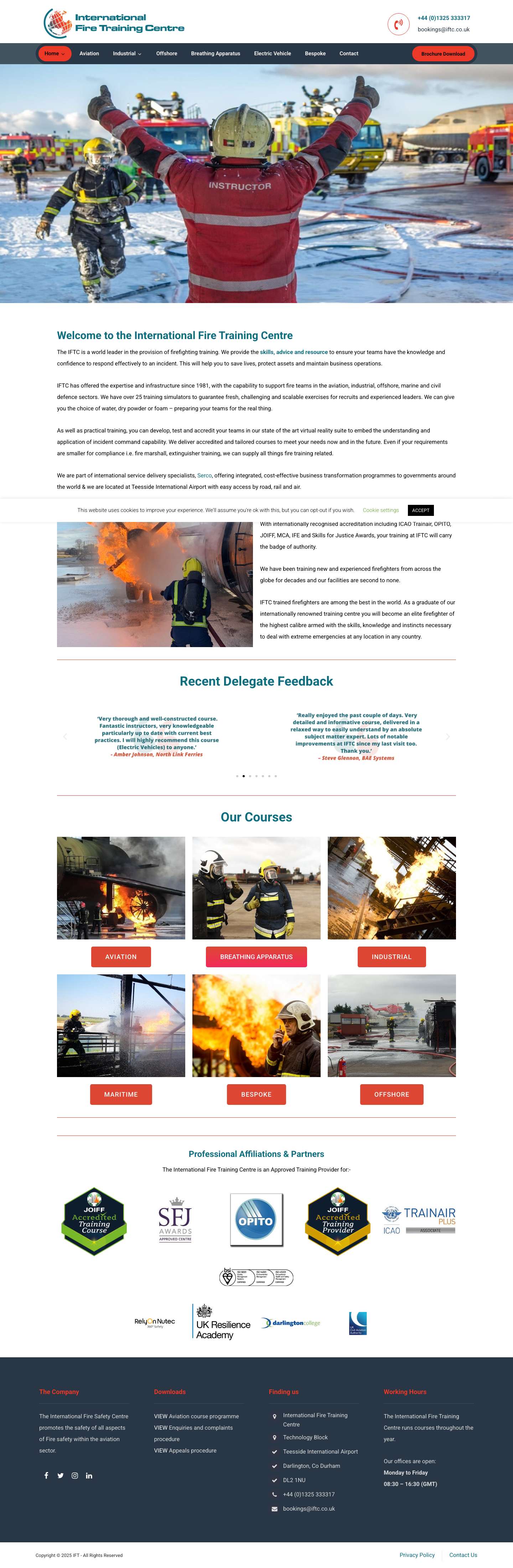 Fire training centre | The International Fire Safety Training Centre - Full Screenshot