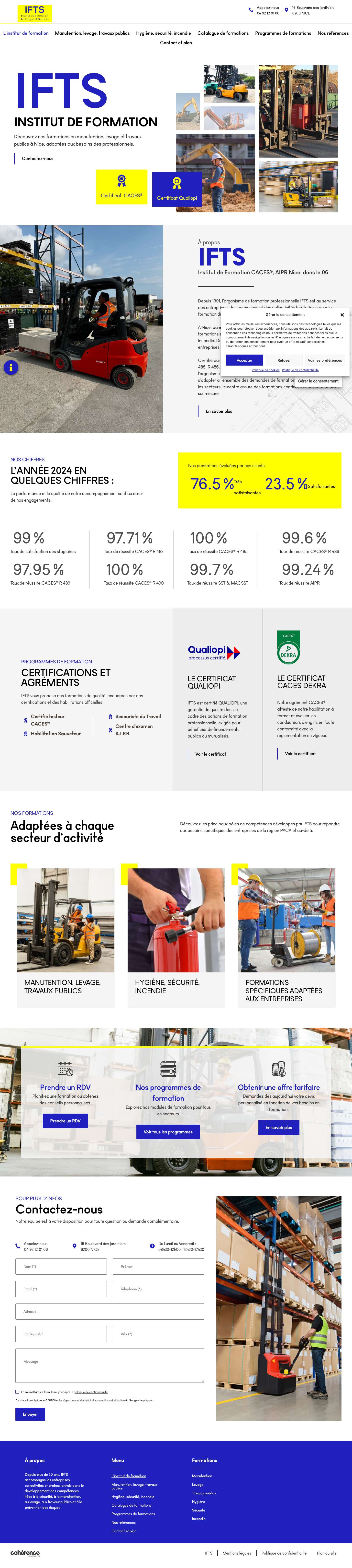 IFTS - Institut de Formation CACES®, AIPR Nice, dans le 06 - Full Screenshot