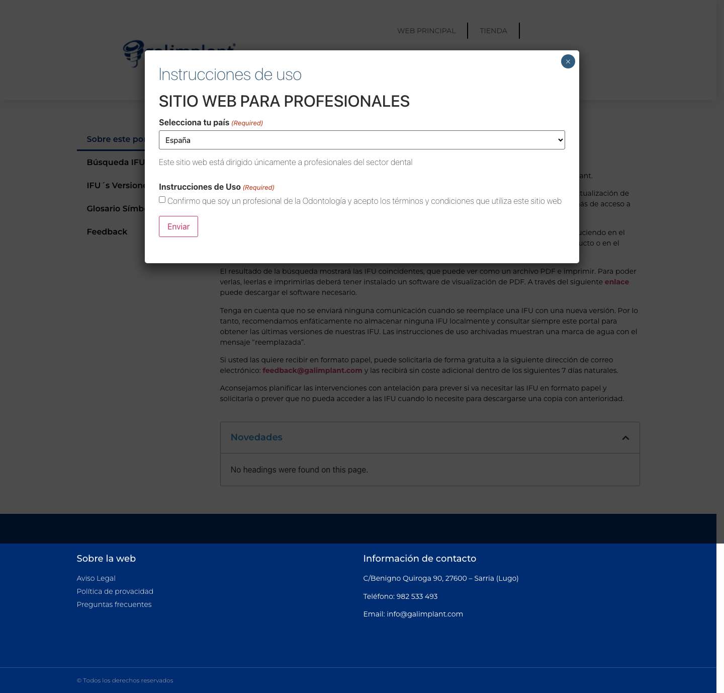 IFU Galimplant - Full Screenshot