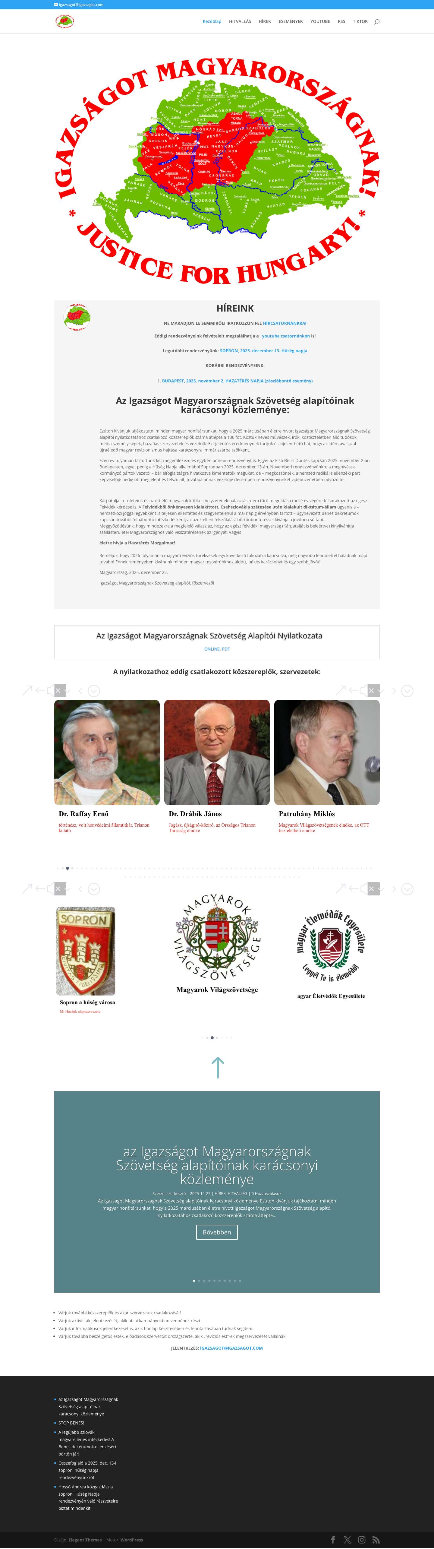 Kezdőlap - Igazságot Magyarországnak! - Full Screenshot