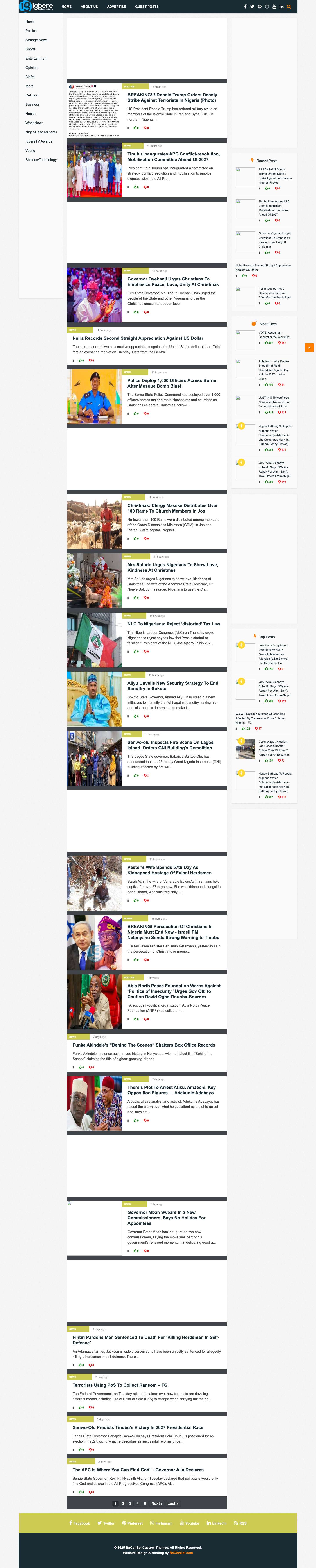 Igbere TV – Foremost community TV in Nigeria reaching you from Igbere, home town of ex-Governors A. Ikwechegh (Imo), E. Ukaegbu (Anambra) & Orji Kalu (Abia) - Full Screenshot