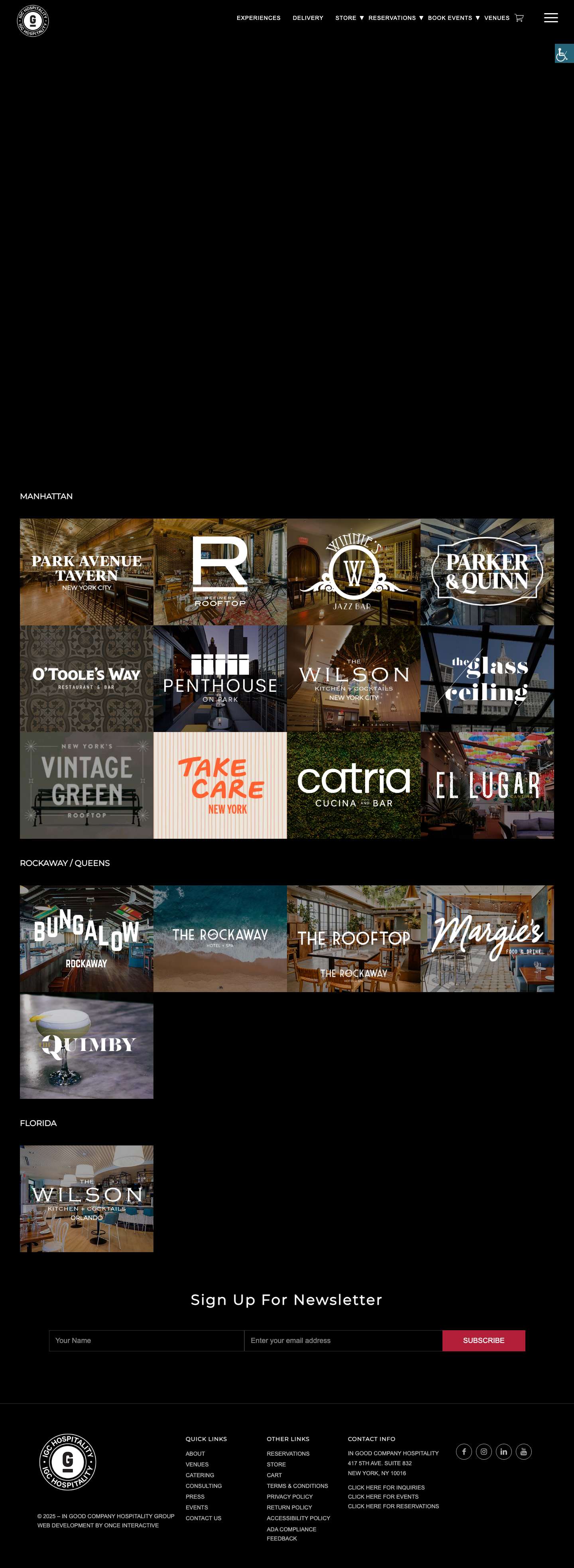 IGC Hospitality | Unique Dining, Events & Nightlife in NYC & OrlandoShopping Cart - Full Screenshot