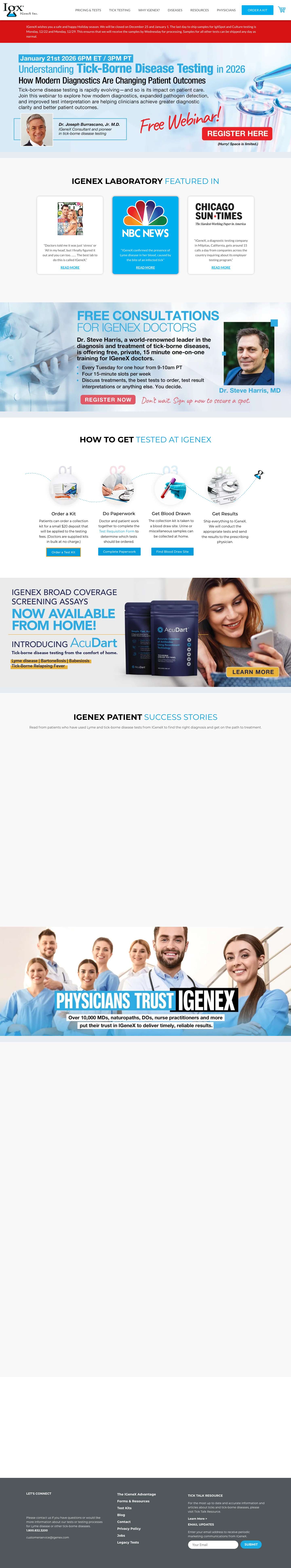 IGeneX | Lyme Disease & Tick-Borne Disease TestingShopping Cart - Full Screenshot