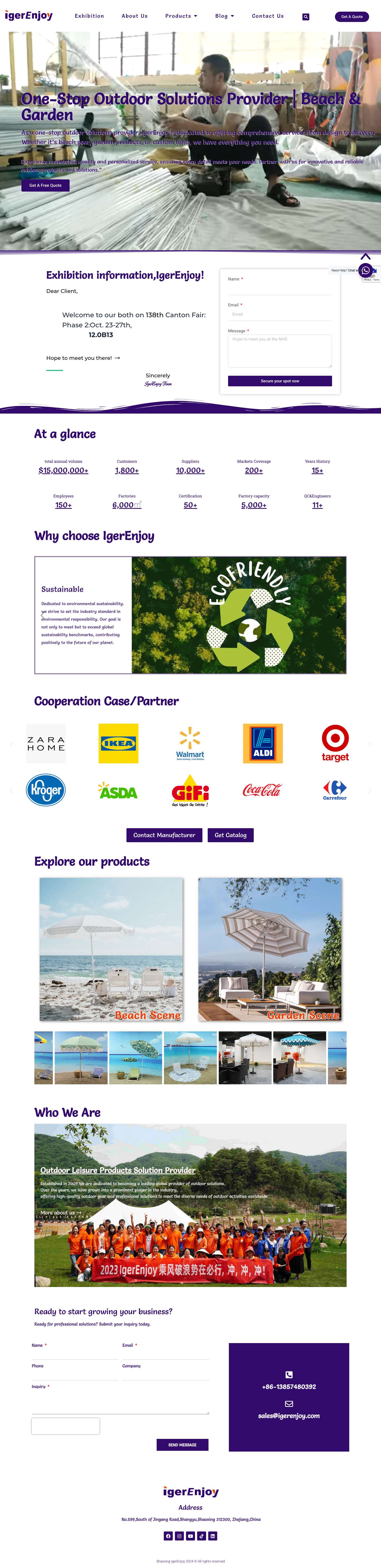 One-Stop Outdoor Solutions Provider | Beach & Garden - Full Screenshot