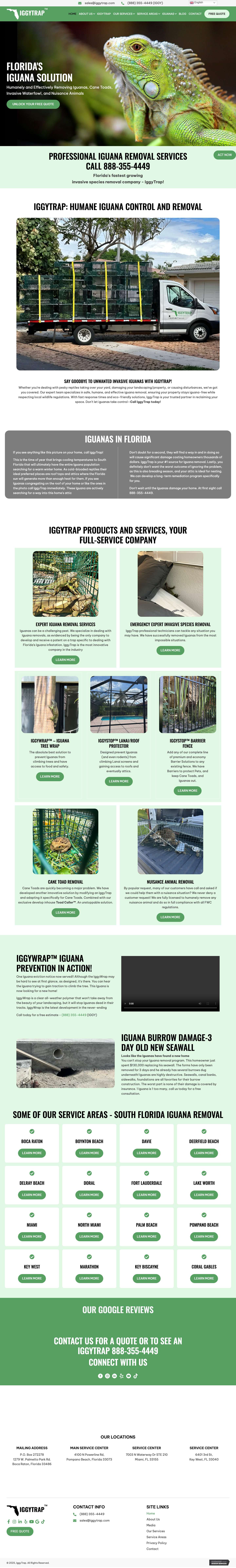 Reliable Iguana Removal Services - IggyTrap - Full Screenshot
