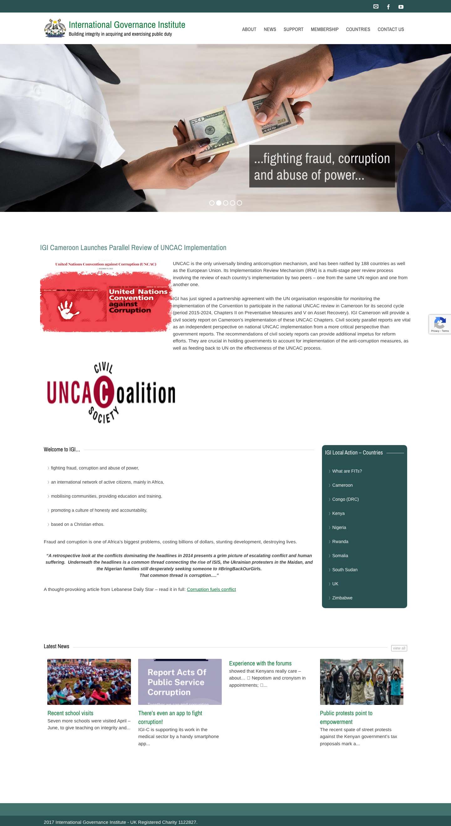 International Governance Institute – Building integrity in acquiring and exercising public duty - Full Screenshot