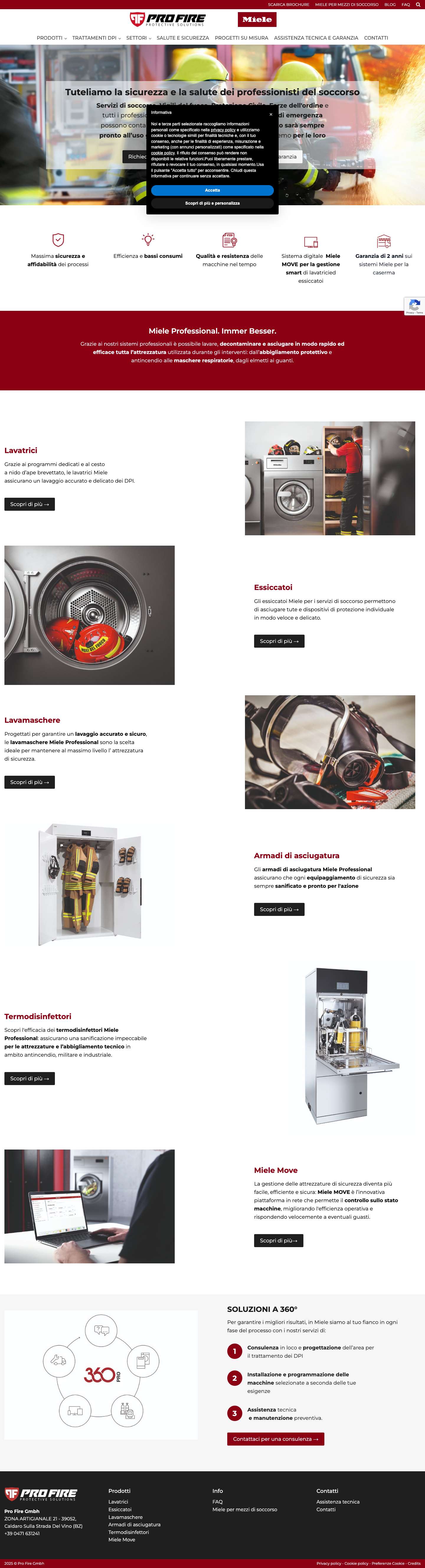 Sistemi per lavare, decontaminare, asciugare DPI - Profiresearchcross - Full Screenshot