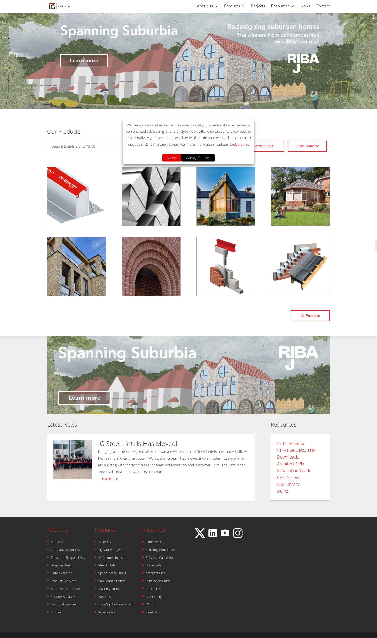 Steel Lintels | IG Lintels | UK’s Largest Steel Lintel Manufacturer - Full Screenshot
