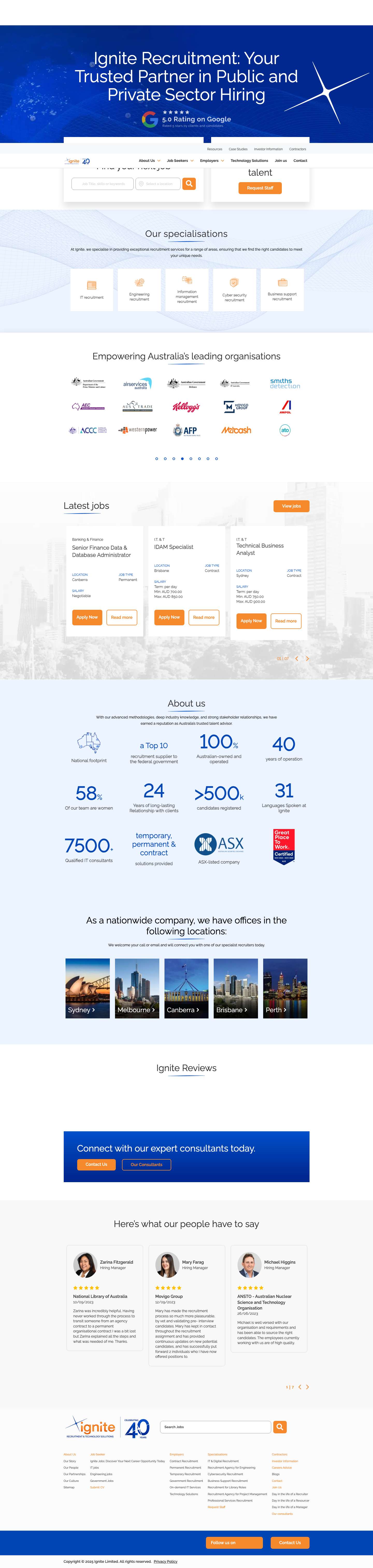 Ignite Recruitment: Trusted Agency for Job Seekers & Employers - Full Screenshot