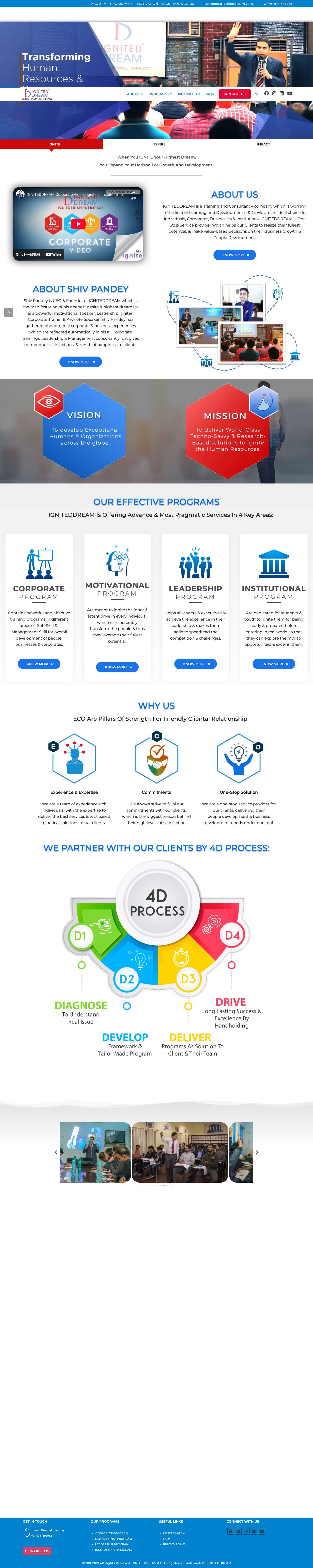 IGNITEDDREAM – Corporate Leadership Coaching I Peak Performance Coaching I Mindset & Habit Forming Coaching - Full Screenshot