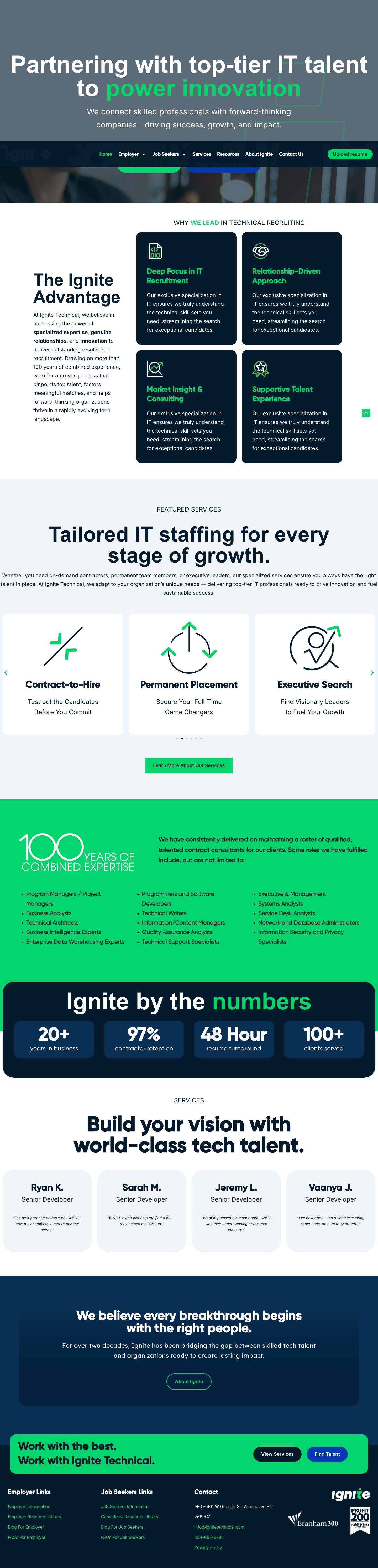 Home - Ignite Technical - Full Screenshot