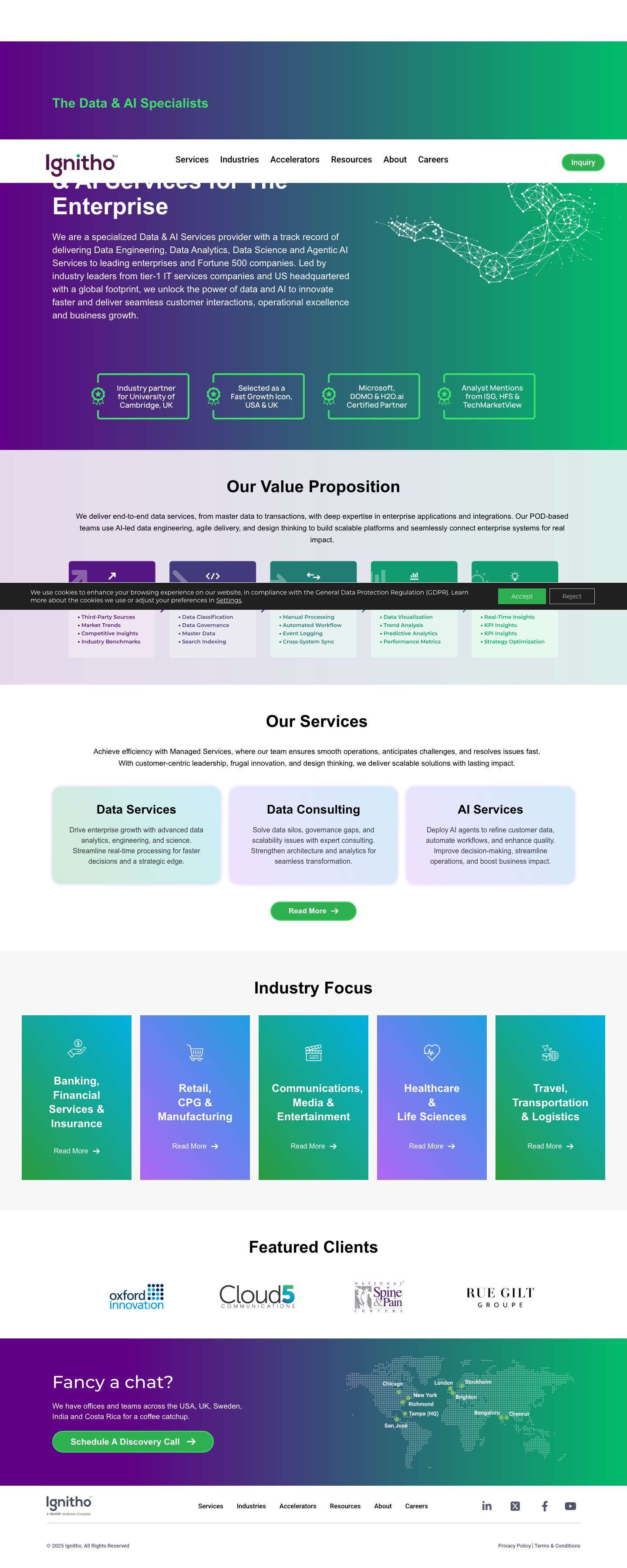 Data & AI Services for The Enterprise - Ignitho - Full Screenshot