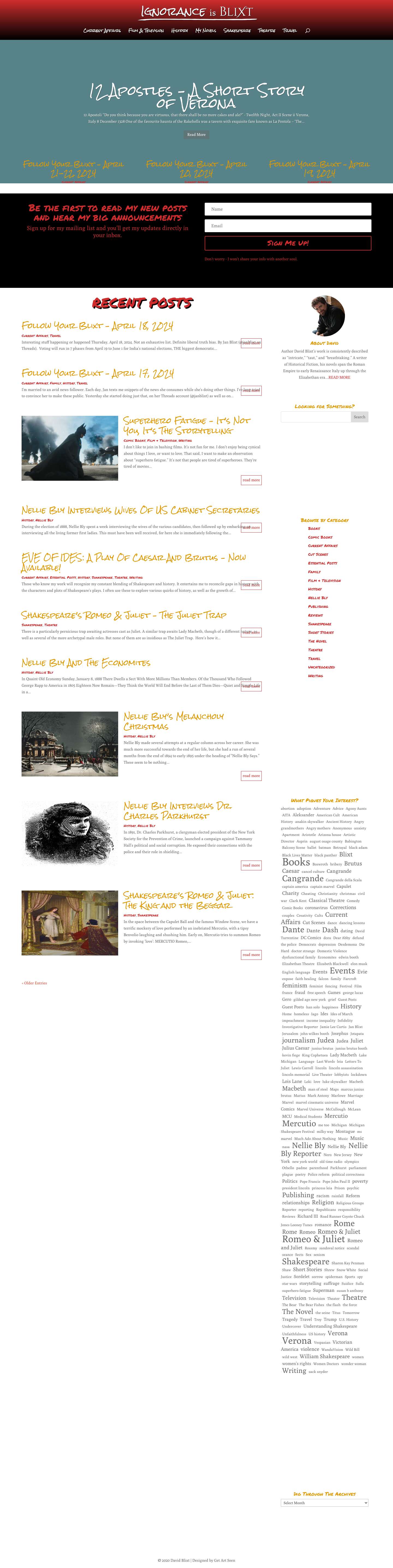 Ignorance is Blixt | The Writings of David Blixt - Full Screenshot